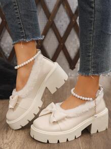 2024 Neues Design Damen Winter Schleifen & EPE Schaum Loafers