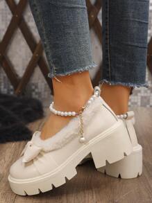 2024 Neues Design Damen Winter Schleifen & EPE Schaum Loafers