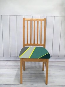 1 vỏ đệm ghế ngả lưng đàn hồi màu xanh lá cây hình học, vỏ bảo vệ ghế có thể giặt và tháo rời với họa tiết bất đối xứng ngẫu nhiên - Nhiều màu - Xem 4