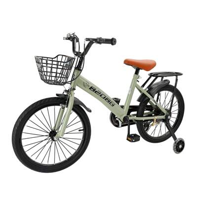 Kids Bike For 5-9 Years Old, 18 Inch Fashionable Kids Bike With Training Wheels, Double Brake And Basket, Children's Bicycle For Boys Girls, Best Choice For Christmas And Thanksgiving Gifts