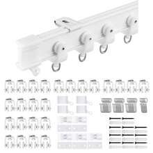 Gaahing Flexible Ceiling Curtain Track | Curved Curtain Rail With Mute Rollers | Bendable Mount For Shower Bay Window RV Curtain Room Divider - 3meter - View 1