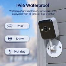 JOOAN 1PC 1080P HD Wireless Home Camera, 2-Way Audio Siren, Motion Detection, IP66 Waterproof, Cloud & SD Card Storage, Color Night Vision, 2.4G WiFi Connection,Security Camera Indoor Outdoor Wifi Camera For Home, Samrt Camera,Halloween Events - Black and White - View 2
