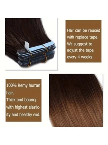 Tape In Hair Extensions Human Hair 20pcs/Pack/30g Remy Straight Invisible Tape Adhesive Hair Extensions Suitable For All People 10-24 Inches - S2/6 - View 6