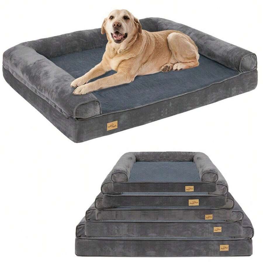 Jumbo Orthopedic Pet Dog Bed Extra Large Dog Bolster Sofa Bed Removable