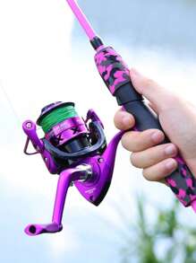SOUGAYILANG 1Pc Spinning Fishing Reel Aluminum Spool 1000-7000 Series 5.2:1 Gear Ratio Right/Left Inter-Changeable Folding Handle Suitable For Saltwater Fishing Tools - Purple - View 12