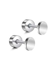 AVYRING 1 对圆点耳钉男士仿量表耳环防过敏耳环耳洞不锈钢耳环螺丝平背耳环圆形耳钉女士男士 - 彩色 - 查看 17