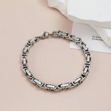 1 件不锈钢时尚皇帝手链是一款男女皆可佩戴的百搭嘻哈潮流珠宝 - 霸氣手鍊 - 查看 8