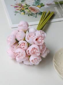 9pcs/Lot High Quality Artificial Rose Bouquet, Decoration For Home, Wedding Ceremony Aisle Flowers, Bridal Bouquet, Valentine's Day, Gift Gifts Birthday Graduation - Multicolor - View 11