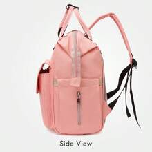 1 pieza Mochila para pañales multifuncional para maternidad, bolsa de pañales para bebés para niñas y niños con gran capacidad para viajes - Rosa - Ver 6