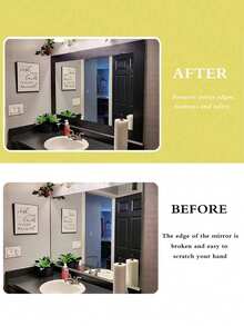 1 pezzo Bordo decorativo per cornice dello specchio da 1000 cm, bordo dello specchio adesivo rimovibile, lunghezza 10 metri, effetto legno nero, bordo da parete in PVC impermeabile rimovibile e autoadesivo, decorazione per piastrelle di cucina e bagno, regalo per la festa della mamma, adesivi per rinnovo, carta da parati, articoli per la decorazione primaverile per rinnovare la tua casa, adesivi per decorazione della cornice - nero - Visualizzare 2