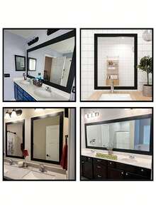 1 pezzo Bordo decorativo per cornice dello specchio da 1000 cm, bordo dello specchio adesivo rimovibile, lunghezza 10 metri, effetto legno nero, bordo da parete in PVC impermeabile rimovibile e autoadesivo, decorazione per piastrelle di cucina e bagno, regalo per la festa della mamma, adesivi per rinnovo, carta da parati, articoli per la decorazione primaverile per rinnovare la tua casa, adesivi per decorazione della cornice - nero - Visualizzare 9