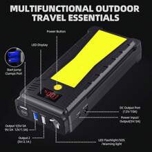 Jump Starter - 3 In 1 Car Battery Jump Starter - 2500A 12V 21000mAh Portable Charger, Jump Box, Battery Booster Pack With LCD Display (For 8L Gas/6.5L )