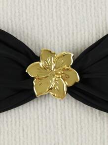 New Sexy Elegant Solid Black Strapless Bikini Swimsuit For Women, Suitable For Beach, Holiday, Party, Date, Spring/Summer - Black - View 3