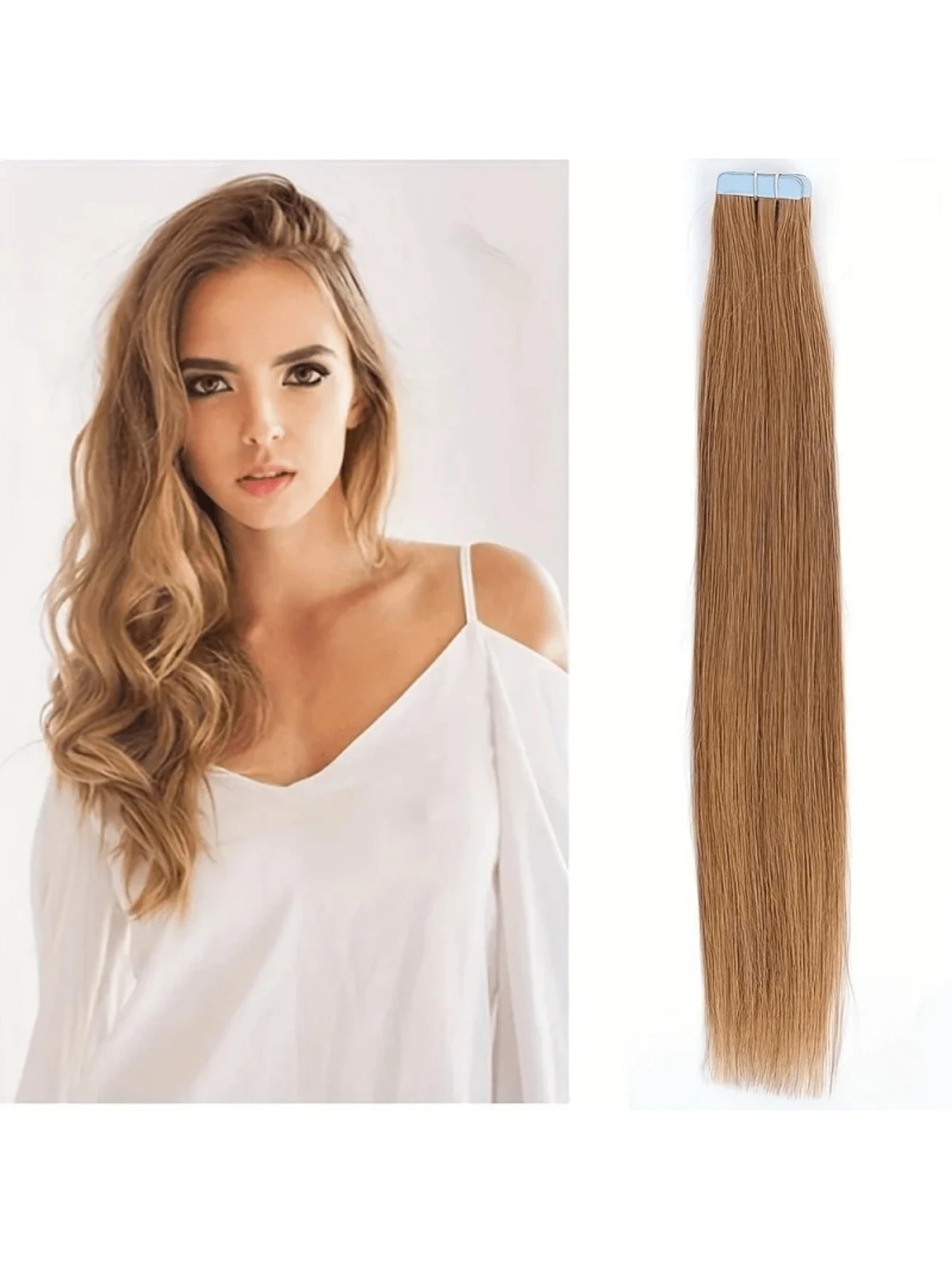 20pcs/Pack, 30g Remy Human Hair Extensions, Invisible Tape-In, Straight, Suitable For All, Length 10-24 Inches