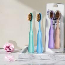 超大号软毛牙刷，成人尺寸，适合居家、酒店、旅行、家庭装 - 彩色 - 查看 2