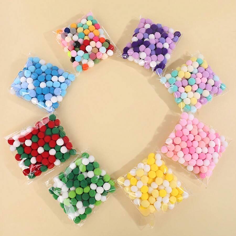 300 件 1.0 1.5 2.0 2.5 圣诞绒球迷你绒球，绒球蓬松绒球迷你工艺绒球用于圣诞节 DIY 派对装饰，多色绒球，各种尺寸和颜色绒球用于艺术和工艺制作装饰，用于艺术和工艺的绒球，工艺用品，用于感恩节万圣节圣诞节工艺品家庭办公室花环装饰 - 彩色 - 查看 1