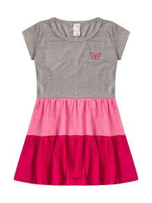 Kit 4 Summer Girls' Dresses In Half Mesh With Ruffles Three Marias - Nhiều màu - Xem 4