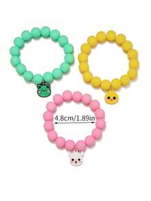 3 chiếc vòng tay hạt cườm hình Dopamine dễ thương hoạt hình dành cho trẻ em, phụ kiện trang sức cho học sinh nữ đáng yêu - Nhiều màu - Xem 6