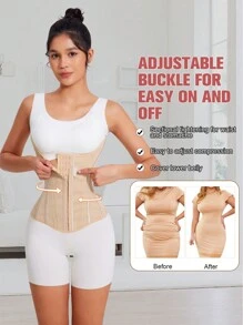 MISTHIN Women's Shaped Waist Trainer Cincher Waist Tummy Control Sport Fitness Shapewear - Apricot - View 6