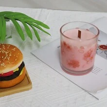 1 套粉色花朵香薰蜡烛，Sakura Aorma 蜡烛女士礼物，玻璃罐印花花朵香薰天然大豆蜡烛，7 盎司燃烧时间超过 50 小时，家用香薰蜡烛、圣诞礼物、生日、情人节、圣诞节、周年纪念礼物、房间装饰、礼品 - 粉色 - 查看 8