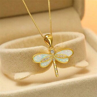 1pc Elegant Dragonfly Pendant, Fashionable & Unique Design, Great Gift For Girls