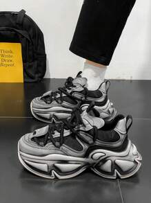 Men's Shoes 2024 New Air Mesh Shoes Men's Casual Sports Shoes Men Platform Daddy Shoes Men Fashion Light Running Shoes Men Dark Combat Shoes Men 39-44