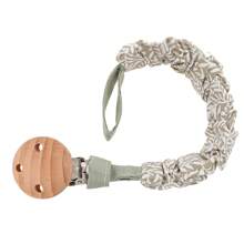 1pc Infant Fashion Printed Grid, Polka Dot & Striped Pacifier Clip & Wooden Pacifier Clip, Daily Use - Multicolor - View 51