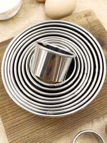 Round Stainless Steel DI Cookie Mold, Donut Cookie Fondant Mold, Fruit Cutting Mold, Cake Mold, Dumpling Skin Cutting Mold, Kitchen Baking Gadget Set