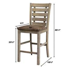 5pcs Set Counter Table Set Square Counter Table Solid Wood Modern Farmhouse Rustic Look Distressed Look - mặc định - Xem 9