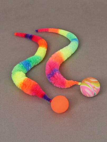 2 peças Magic Worm Cat Toys - Bolas de jogo internas interativas para gatos, brinquedos duráveis de poliéster para animais de estimação