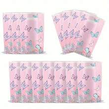 10 chiếc túi nhựa đựng thức ăn và quà tặng hình con bướm, phong cách hoạt hình dễ thương dùng cho tiệc cưới, tiệc sinh nhật - Nhiều màu - Xem 3