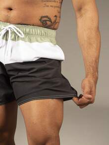 2 Men's Beach Bermuda Shorts Casual Comfortable Summer Pool Lightweight Soft - Xám - Xem 9