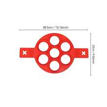 1PC, Máy làm trứng rán bánh kếp bằng silicon, dụng cụ nấu ăn chống dính, máy làm bánh kếp tròn, chảo nấu trứng, khuôn lật trứng, dụng cụ làm bánh nhà bếp - Đỏ - Xem 2