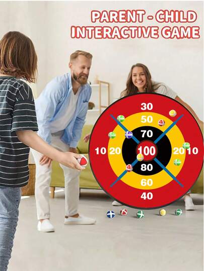 Set di freccette da 66 cm (circa 26 pollici), dimensione grande per bambini, con 8 palline, palline appiccicose, giocattoli per bambini, gioco divertente da interno/esterno per feste, adatto per bambini e bambine di 3, 4, 5, 6, 7, 8, 9, 10, 11, 12 anni