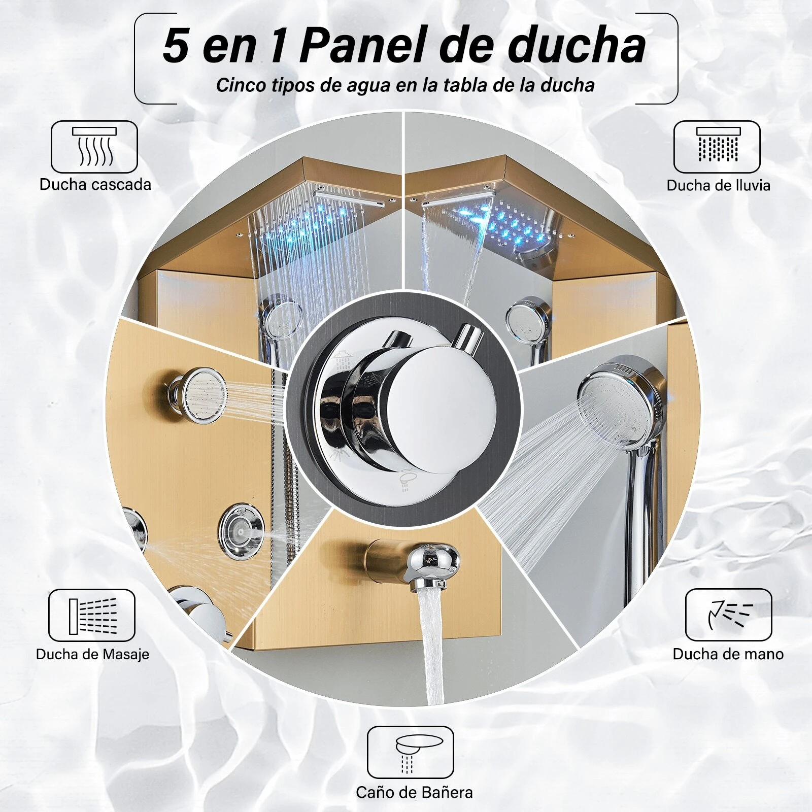 Bathroom Shower Panel Tower System LED Temperature Display Body Massage