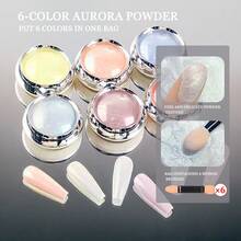 Moonlight Powder Nail Art Sky Mirror Magic Mirror Powder Gold Silver White Fairy Aurora Sparkling Powder - Multicolor - View 1