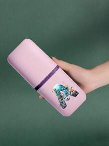 A-Z 海洋字母牙刷收纳盒,浴室用品,户外旅行牙刷牙膏收纳盒,字母系列印花防尘整理盒,旅行必备,返校用品,假日露营必备,夏季短途旅行,浴室用品,家居用品及收纳 - 粉色 - 查看 6