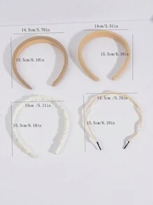 4 piezas/set Diadema de esponja con patrón de cuadros a la moda, accesorios para el cabello para mujeres, adecuados para vacaciones, viajes, fiestas de cumpleaños, disfraces, como regalo - Multicolor - Ver 3