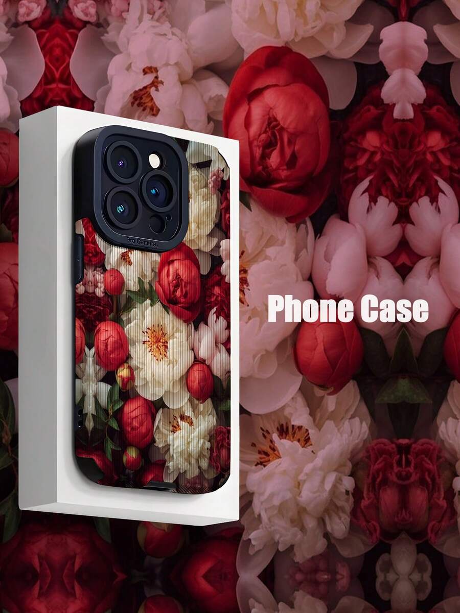 1 Ốp điện thoại di động họa tiết hoa đỏ và trắng cổ điển chống rơi, chống bám vân tay, chống sốc, mềm mại tương thích với iPhone và các mẫu máy - Nhiều màu - Xem 1