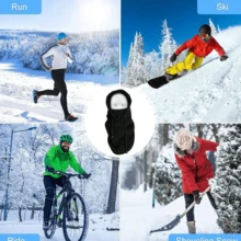 抓绒保暖帽子秋冬季学生成人骑行防风帽子围巾男女童防寒加厚头套CS口罩 - 彩色 - 查看 8