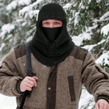 抓绒保暖帽子秋冬季学生成人骑行防风帽子围巾男女童防寒加厚头套CS口罩 - 彩色 - 查看 6