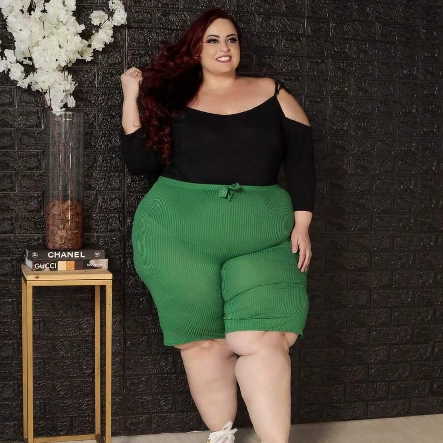 ￼Plus Size Bermuda Shorts Loose Comfortable - 綠色 - 查看 1