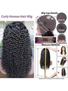 Curly Lace Front Wig Human Hair 13x4 Jerry Curly Transparent Lace Frontal Wig With Baby Hair Pre Plucked Curly Wigs For Women 180 Density Brazilian HD Lace Front Wigs Human Hair - 黑色 - 查看 10