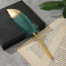 1PC Exquisite Feather Ballpoint Pen Unique Design Holiday Gift Office Stationery Creative Ballpoint Pen Signature Pen Back To School