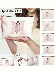 化妆包 女士化妆包 钱包 首字母 26 字母图案 盥洗用品收纳袋 婚礼派对洗漱包 拉链手机包 铅笔袋 大容量化妆包 手拿包 伴娘化妆包 盥洗用品收纳包 化妆盒 旅行收纳手提包 旅行化妆包 化妆品收纳包 化妆品收纳 化妆收纳袋 化妆包 - 米色 - 查看 1