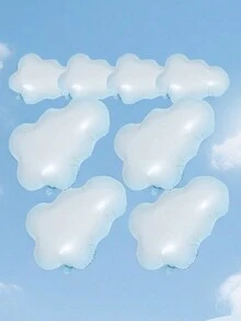 3/6 Gói Bóng bay giấy bạc màu xanh nhạt hình đám mây trắng bóng bay trang trí tiệc cưới sinh nhật chủ đề bóng bay - trắng xanh - Xem 2