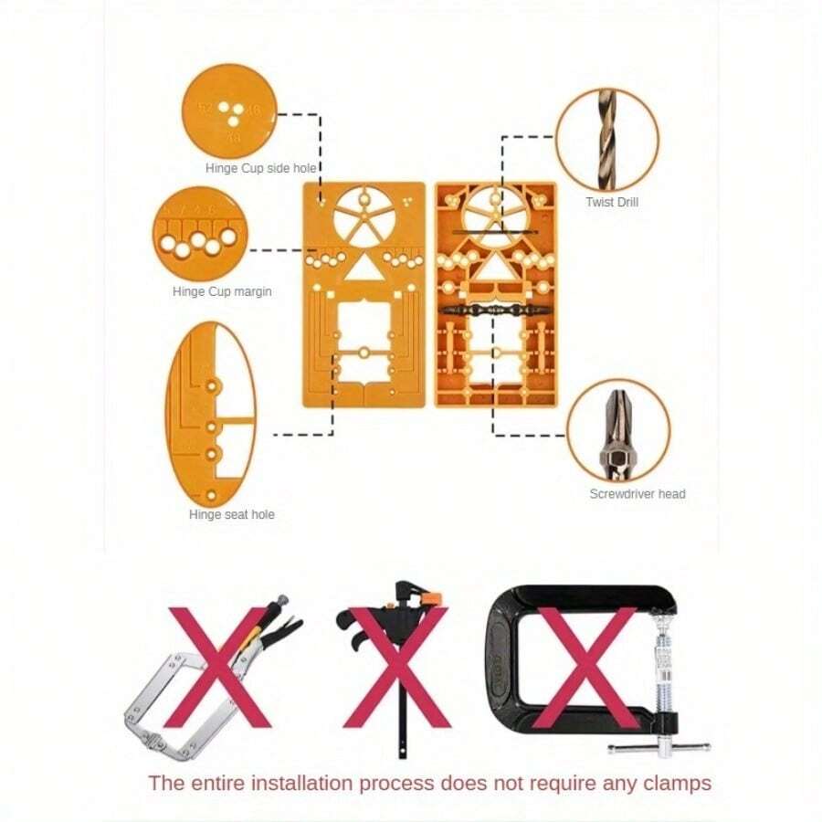 35mm Adjustable Hinge Installation Drill Bit Set, Tungsten