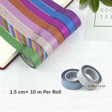 Glitter Washi Tape Set,Gold Glitter Tape,Sparkly Adhesive Tape For DIY Crafts And Decorations - Easy To Use And Durable Craft Tape - Multicolor Pack For Scrapbooking And Gift Wrapping,For DIY Crafts, Gift Wrapping, Planner, Scrapbook, Arts, Party Decorations(1.5cm X 10m/0.6inx 11yard) - Multicolor - View 5