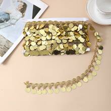 2 码 3.5 厘米亮片流苏吊坠蕾丝首饰装饰衣服流苏水钻 DIY 蕾丝配件流苏缝纫装饰部件衣服宝石或亮片