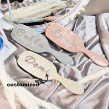 Cepillo de pelo personalizado, cepillo de pelo rosa personalizado, regalo para dama de honor, regalo de cumpleaños para niña, cepillo de pelo con nombre de piedras de Rhinestone personalizadas, cepillo rosa personalizado, cepillo de pelo personalizado, cepillo de pelo desenredante grabado, multifuncional, ornamental, letra, exquisito, elegante, vintage, único, personalizado, personalizado, ideal para ella, novia, abuela, para aniversarios, para bodas, multifuncional, ornamental, letra, unicolor, exquisito, elegante, vintage, moderno, colorido, ocio, básico, casual, suave, único, personalizado, personalizado, ideal para ella, novia, él, amigos, peines personalizados, estilo casual de la calle - Multicolor - Ver 8